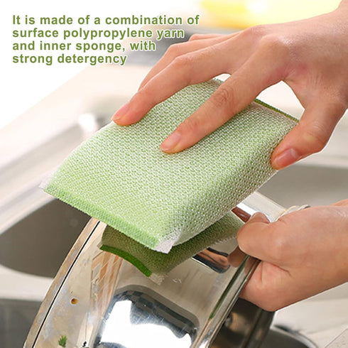 Kitchen Dishwashing Sponge Multi-Purpose Mesh Net Scouring Pad, Odor-Free Sponge Wipes Suitable for Travel Apartments Household Cleaning (12)...