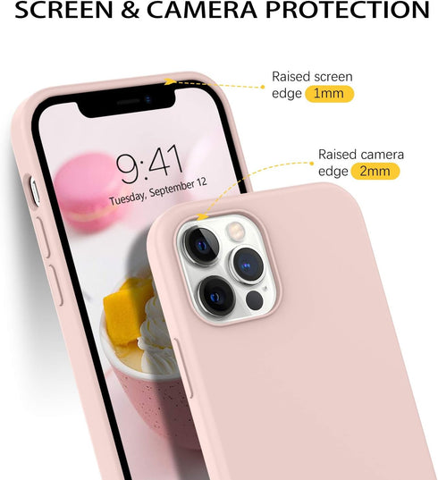 DUEDUE for iPhone 12 Pro Max Case 6.7", Liquid Silicone Soft Gel Rubber Slim Cover with Microfiber Cloth Lining Cushion Full Protective Phone Case...