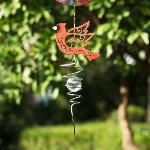 18" Wind Spinner Outdoor Hanging Metal Figurine Spinner for Garden Décor Ornament Lawn Yard Patio,Cardinal...