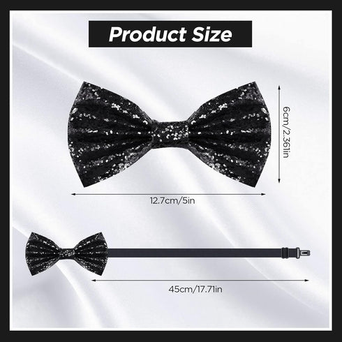 Men's Pre-Tied Bow Tie, Tux Bowtie Solid Color Neck Bow Ties Adjustable Length Formal Satin Bow Tie for Wedding Party...