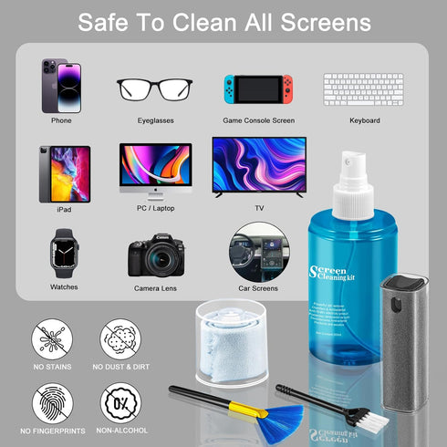 Laptop Screen Cleaner Kit, walrfid 6.8oz Car Touchscreen Mist Cleaning Tool for iPad, iPhone, Mac, Phone, Tablet, Computer Monitor LED TV Screen, ...