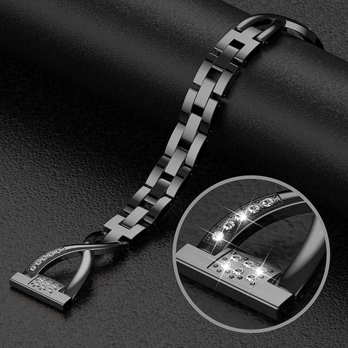 TOYOUTHS Bling Bracelet Compatible With Fitbit Versa 2 for Women - Stainless Steel Wristband Replacement for Versa Lite Edition/SE - Dressy Metal ...