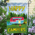 ANLEY Garden Flag Happy Campers - Decorative Summer Vacation Garden Flags - Double Sided & Weather Resistant & Double Stitched - 18 X 12.5 Inches...