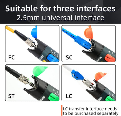 Aluminium Alloy 20km Visual Fault Locator Fiber Optic Cable Tester/VFL for FC,SC,ST & LC Adapter...