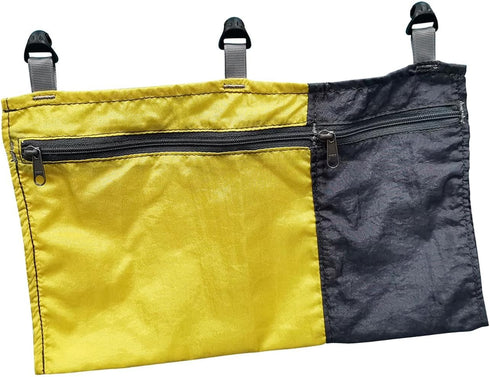 Hammock Organizer Bag Dangling Pouch, Portable Hammock Storage Bag Storage Container for Camping Climbing Hiking Outdoor Sports, Yellow...