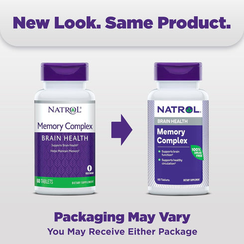 Natrol Memory Complex With Ginkgo Biloba 120mg and B Vitamins, Dietary Supplement for Brain Health and Memory Support, 60 Tablets, 30 Day Supply...