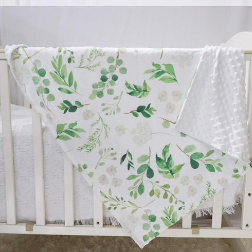 TANOFAR Baby Blankets, Green Leaf Fleece Toddler Blanket for Boys Girls, Dotted Backing, Double Layer, Crib Receiving Blanket, for Nursery/Strolle...