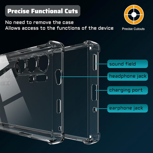 for ZTE Nubia Red Magic 9 Pro Case with Screen Protector (2-Pack), HD Scratch Resistance 9H Tempered Glass,Transparent TPU Shock-Absorption Flexib...