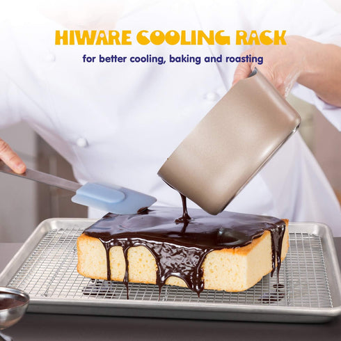 Hiware 2-Pack Cooling Racks for Baking - 8.5" x 12" - Quarter Size - Stainless Steel Wire Cookie Rack Fits Quarter Sheet Pan, Oven Safe for Cookin...