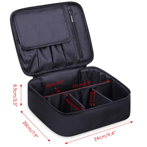 Narwey Travel Makeup Bag Large Cosmetic Bag Makeup Case Organizer for Women (Black-New)...
