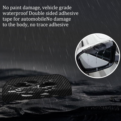 2PCS Rear View Mirror Visor,Carbon Fiber Mirror Rain Visor,Universal Car Rear View Mirror Rain Cover,Snap on Rain Eyebrow,Car Exterior Accessories...