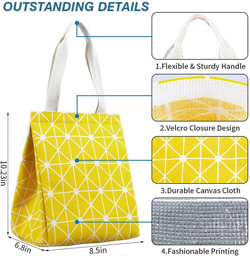 iknoe Insulated Lunch Bag for Women, 9L Sturdy Wide-Open Foldable & Portable Lunch Tote with Interior Pockets, Water-resistant Thermal Lunch Coole...