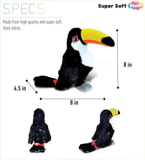DolliBu Toucan Plush - Super Soft Toucan Stuffed Animal, Cute Tropical Rainforest Animals Figures Bird Plush Toy for Boys and Girls, Adorable Touc...