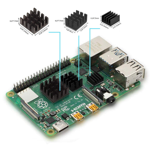 Easycargo Raspberry Pi 4 Heatsink Fan Kit, Cooler 30mm Fan Heatsink for Raspberry Pi 5 4 3 Electronics Robotics Development Boards DIY 3007 30x30x...