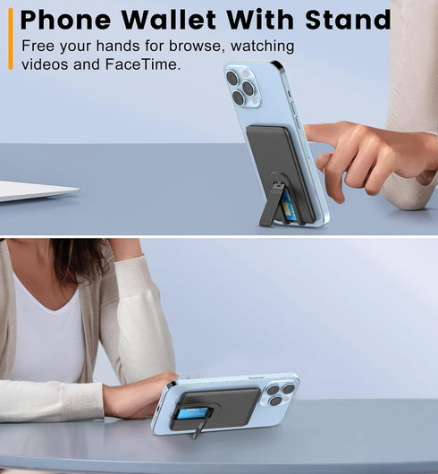 SHANSHUI Phone Card Holder, Ultra Slim Phone Wallet Stand Silicone Sticky Business Credit Card ID Holder for Back of Phone Compatible with iPhone ...
