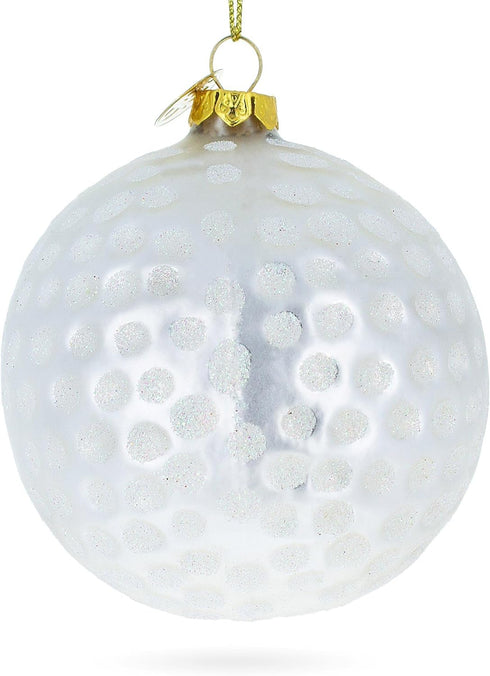 Textured Golf Ball Blown Glass Christmas Ornament...