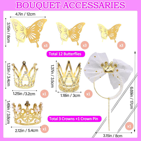 Rhinestone Brooches for Crafts, Flower Bouquet Accessories,Corsage Pin Diamond Pins kits for Wedding Accessories Jewelry Decoration DIY Craft Supp...