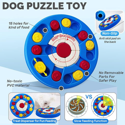 Dog Puzzle Toy, Interactive Dog Game, Mentally Stimulating Treat Dispenser for Large Dogs, Food Grade Material, Sequential Skills, Portable...