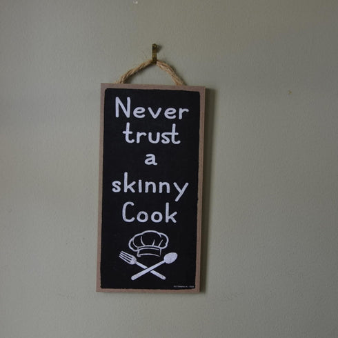Popfizzy Never Trust a Skinny Cook Sign, Funny Kitchen Wall Decor, Skinny Chef Sign, Kitchen Signs Wall Decor, Cook Decoration for Kitchen, Skinny...