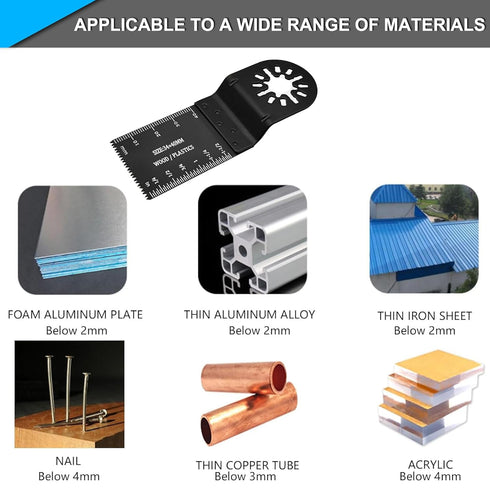 6-Piece Oscillating Multi-Tool Saw Blades Metal Quick Release Multi-Tool Blade Compatible with Bosch,Fein,Makita Oscillating Multitool Accessories...