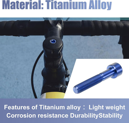 uxcell Blue Universal M6x35 Bike Stem Bolt Bicycle Bike Headset Stem Bolt Bike Bicycle Accessory...