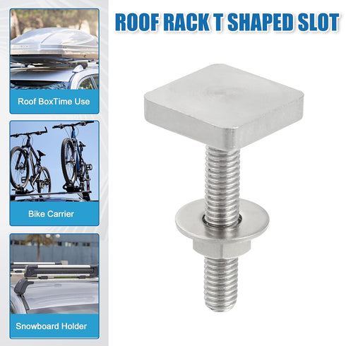 Car Roof Rack T Shaped Slot Bolt M6 W/Nuts Washer T Shaped Track Bolts Roof Rack Cargo Carrier Bolt Accessories Stainless Steel (Pack of 12)...