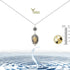Lotus Charm Necklace Antique Decor Cameo Pendant 2 Chains Velvet Pouch for Gift...
