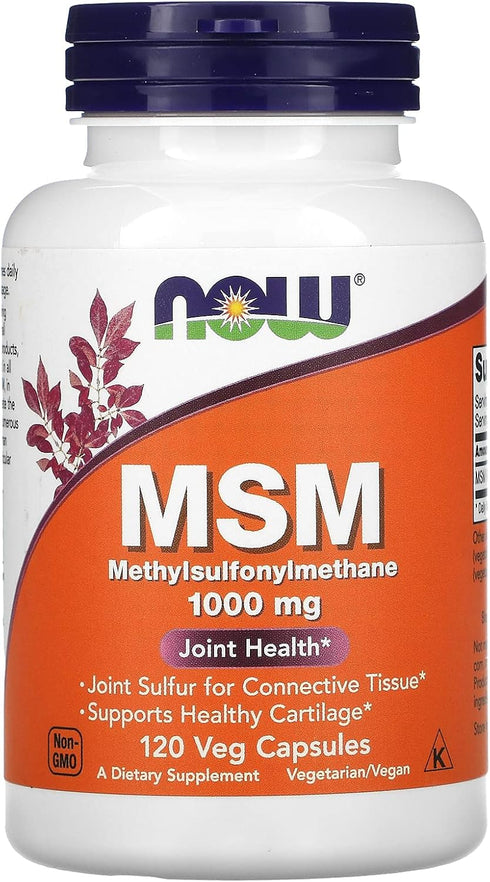 NOW Supplements, MSM (Methylsulfonylmethane) 1,000 mg, Joint Health*, 120 Veg Capsules...