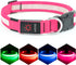 LED Dog Collar, Light Up Dog Collar Adjustable USB Rechargeable Super Bright Safety Light Glowing Collars for Dogs (Large, Pink)...