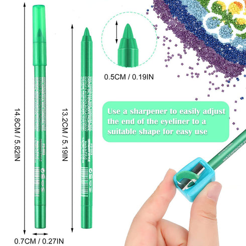 2 colors Eyeliner Pen, Eye Shadow Pencil, Pearl Eyeliner Kit Metallic Eyeliner Pencil Glitter Eyeliner for Women Eye&Lip Liner Professional Eye Ma...
