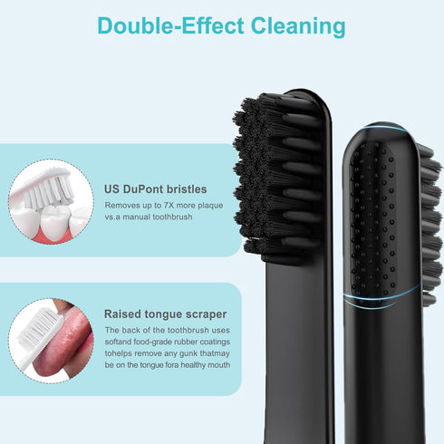 Toothbrush Replacement Heads for Quip, Adult Refill Electric Toothbrush Heads, Black, Pack of 4...