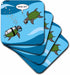 3dRose cst_5289_2 Sea Turtle Scuba Showing Off Underwater-Soft Coasters, Set of 8...