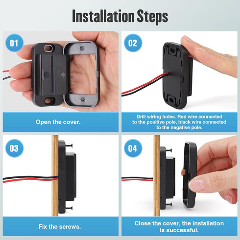 12V RV USB Outlet with Power Switch 36W Dual QC3.0 USB Quick Charge Socket 12V 24V Car Charger RV Switch Panel Car Charger with Waterproof Cover f...