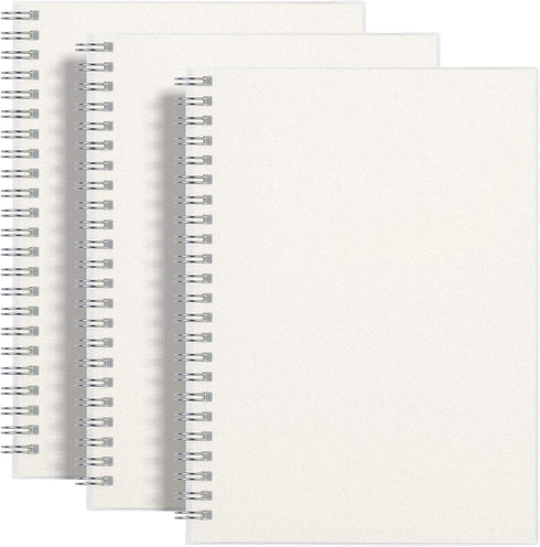 RETTACY Blank Journal Notebook 3-Pack - A5 Blank Spiral Notebook with 160 Pages per Pack, 100 GSM Premium Acid-Free Paper, Sketch Book for Drawing...