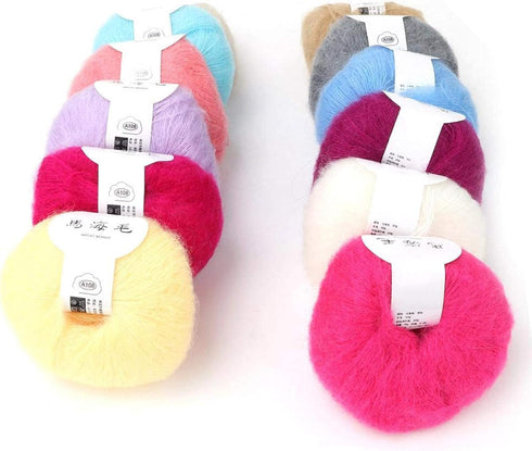 Mohair Knit Soft Angora Long Wool Yarn Hot with a Crochet Popular for DIY Weave(khaki)......