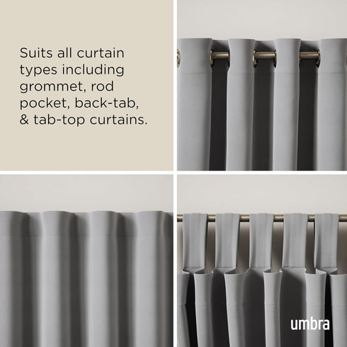 Umbra Twilight Curtain Rod Set – Wrap Around Design Ideal for Blackout or Room Darkening Panels, 28 to 48 Inches, Gold...