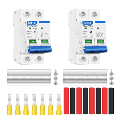 JOTTA DC Miniature Circuit Breaker,2 Poles 1000V for Solar PV System,Din Rail Installation (2 PCS 20A)...