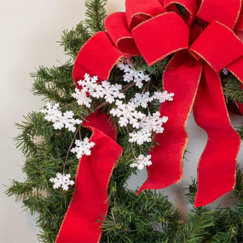 Elanze Designs Snowflake Winter White 24 inch Acrylic Christmas Artificial Flower Spray...