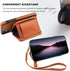 Bocasal RFID Blocking Wallet Case for iPhone 11, Adjustable Crossbody Zipper Purse Case Card Holder with Kickstand Detachable Wrist Strap, PU Leat...