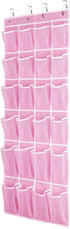Hanging Shoe Organizer, Over The Door Shoe Organizer with 24 Breathable Mesh Pockets for Men Women Kids Hanging Shoe Storage Rack Organizer Size:5...