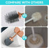 Toilet Brush and Holder, Elegant 2 Pack Silicone Toilet Bowl Brush Set with Ergonomic Long Handle, Modern Bathroom Decor Cleaning Accessories, Dur...