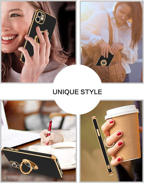 BENTOBEN iPhone 11 Case with 360° Ring Holder, Shockproof Slim Kickstand Magnetic Support Car Mount Women Men Non-Slip Protective Phone Case for i...