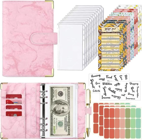 Budget Book with Cash envelopes Budget Binder with Zipper Cash Envelopes & Expense Sheets for Budgeting and Saving Money, Money Organizer for Cash...
