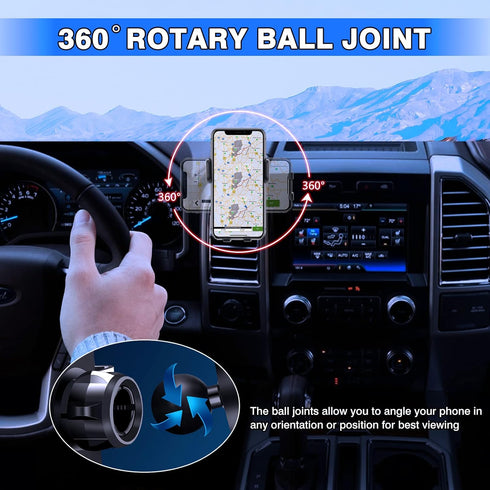 Karltys F150 Car Phone Holder for Ford F-150 2021-2024, Dash Air Vent Cell Phone Holder Mount for F150 Accessories, Never Blocking Hands Free Thic...