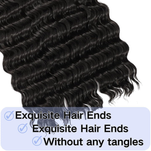 Deep Wave Bulk hair 20Inch 1Pack No Weft Deep Wave Bulk Hair for Braiding Wet and Wave Quality Synthetic Braiding Hair Extensions for Boho Braids ...