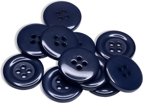 Pack of 12 Navy Sewing Buttons 0.75 inch Crafts Buttons 4 Hole Round Buttons 30L Uniform Buttons Plastic Navy Buttons Crafts Buttons Design Button...