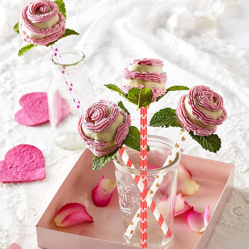JANYUN 40 Pieces Valentine's Day Drinking Straws BPA-Free 9" Printing Hard Platic Valentine Holiday Reusable Straws for Family or Party Favors Sup...