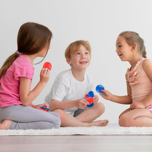 ArtCreativity Wooden Finger Castanets for Kids - Set of 8 - Music Toys for Kids with Stretchy String for Easy Holding - Simple to Play Musical Ins...