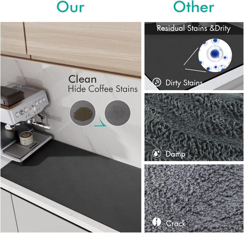 LIMNUO Coffee Mat, Coffee Maker Mat for Countertops, Absorbent Dish Drying Mat for Kitchen Counter, Under Coffee Maker Coffee Machine Coffee Pot E...
