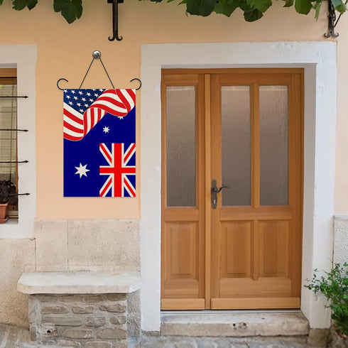America Australia Garden Flag/America & Australia Yard House Lawn Sign/National Flag Door Yard Lawn Sign Decor/National Friendship Outdoor Decorat...